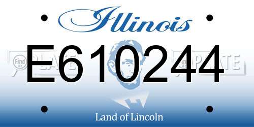 E610244 Illinois License Plate