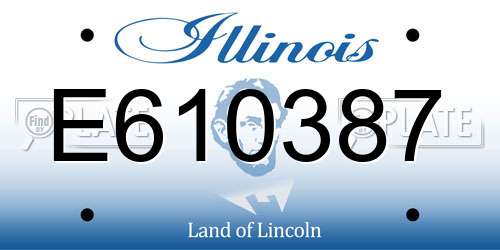 E610387 Illinois License Plate