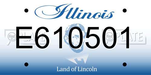 E610501 Illinois License Plate