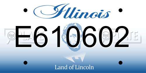 E610602 Illinois License Plate