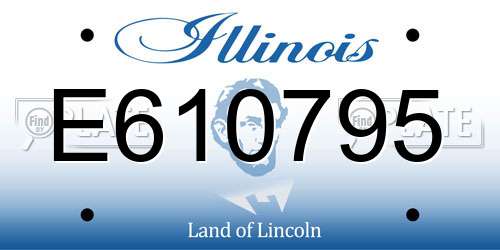 E610795 Illinois License Plate