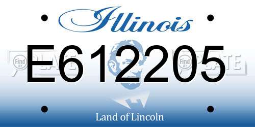 E612205 Illinois License Plate