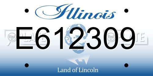 E612309 Illinois License Plate