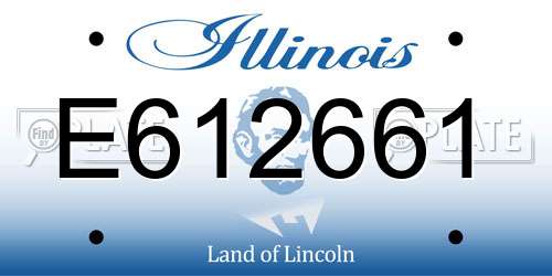 E612661 Illinois License Plate
