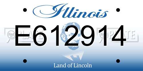 E612914 Illinois License Plate