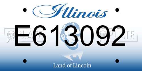 E613092 Illinois License Plate