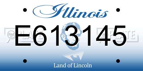 E613145 Illinois License Plate