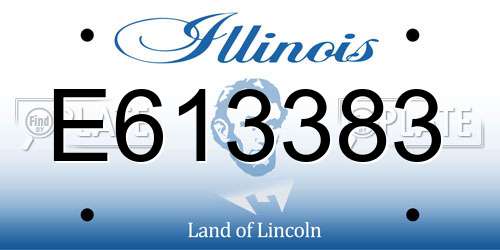 E613383 Illinois License Plate