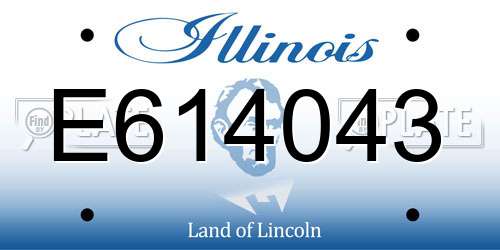 E614043 Illinois License Plate