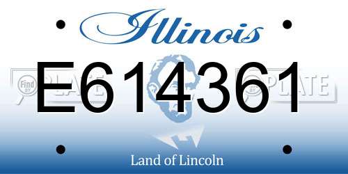 E614361 Illinois License Plate