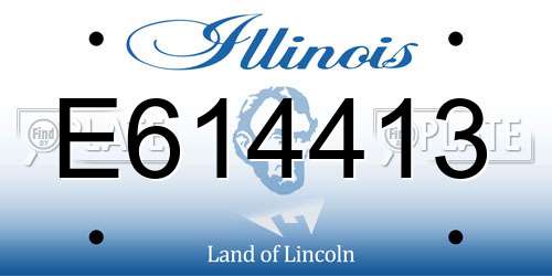 E614413 Illinois License Plate
