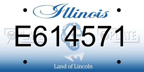 E614571 Illinois License Plate