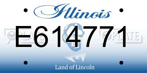 E614771 Illinois License Plate