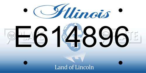 E614896 Illinois License Plate