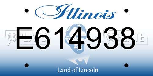 E614938 Illinois License Plate