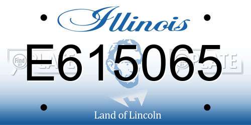 E615065 Illinois License Plate
