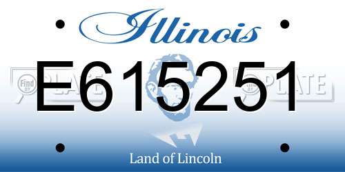 E615251 Illinois License Plate