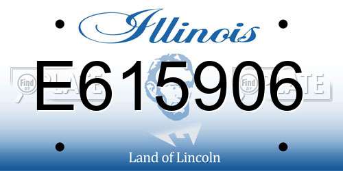 E615906 Illinois License Plate