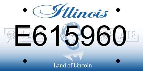 E615960 Illinois License Plate