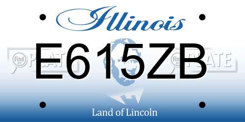 E615ZB Illinois License Plate