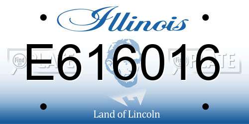 E616016 Illinois License Plate