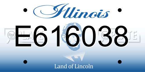 E616038 Illinois License Plate