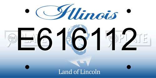 E616112 Illinois License Plate