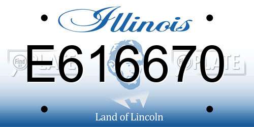 E616670 Illinois License Plate