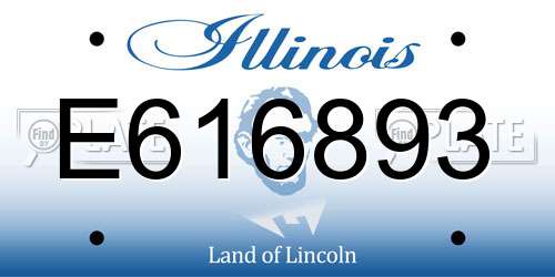 E616893 Illinois License Plate