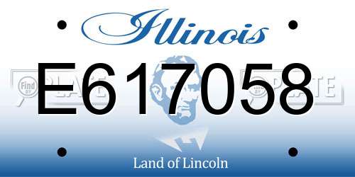 E617058 Illinois License Plate