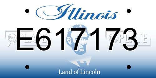 E617173 Illinois License Plate