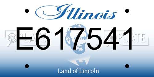 E617541 Illinois License Plate