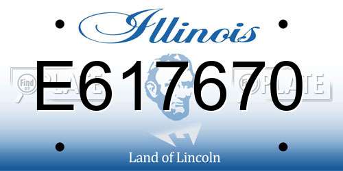 E617670 Illinois License Plate