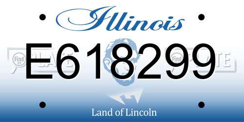 E618299 Illinois License Plate