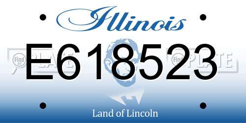 E618523 Illinois License Plate