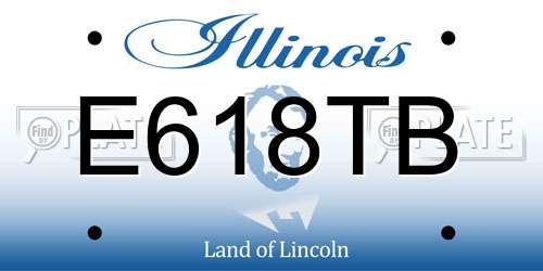 E618TB Illinois License Plate