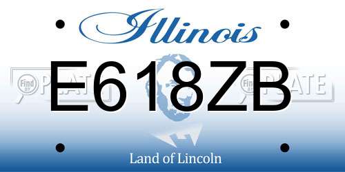 E618ZB Illinois License Plate