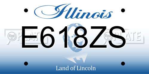 E618ZS Illinois License Plate