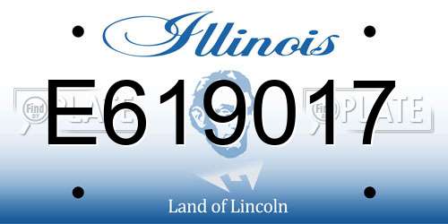 E619017 Illinois License Plate