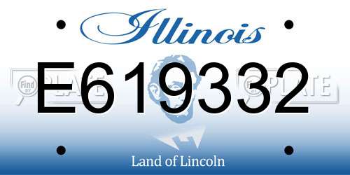 E619332 Illinois License Plate