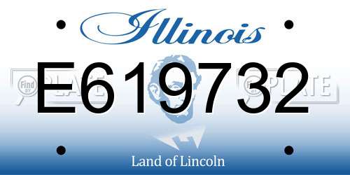 E619732 Illinois License Plate