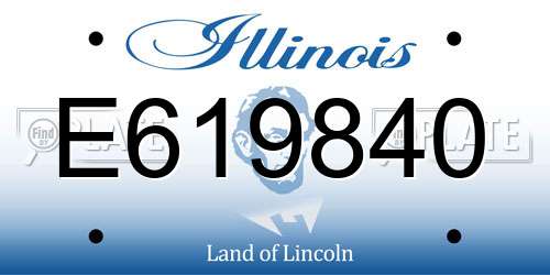 E619840 Illinois License Plate