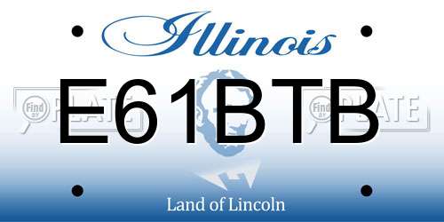 E61BTB Illinois License Plate