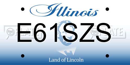 E61SZS Illinois License Plate