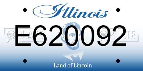 E620092 Illinois License Plate