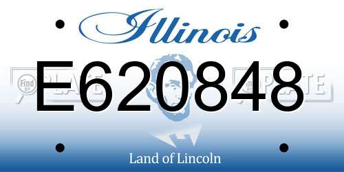E620848 Illinois License Plate