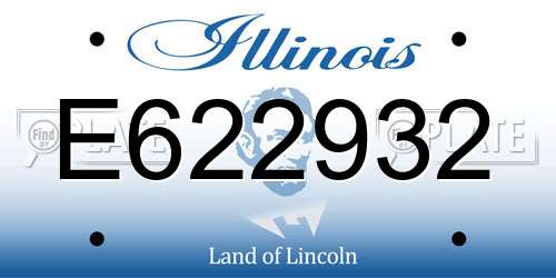 E622932 Illinois License Plate