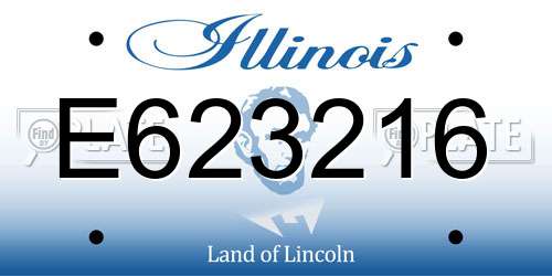 E623216 Illinois License Plate