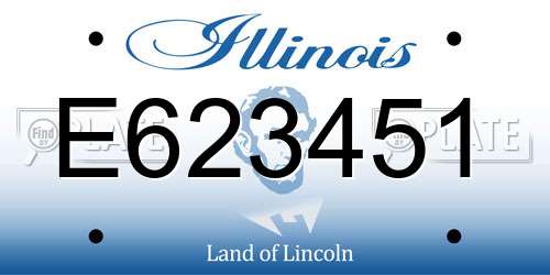 E623451 Illinois License Plate
