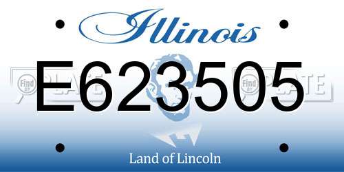 E623505 Illinois License Plate